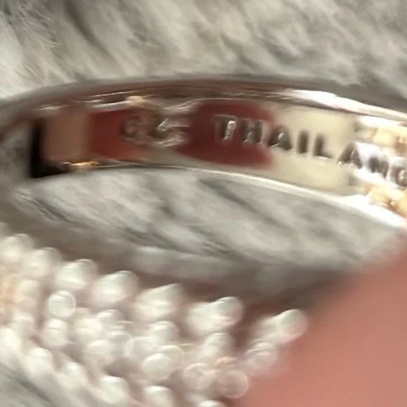 Judith Ripka Sterling Silver Teal Cubic Zirconia Ring size 7